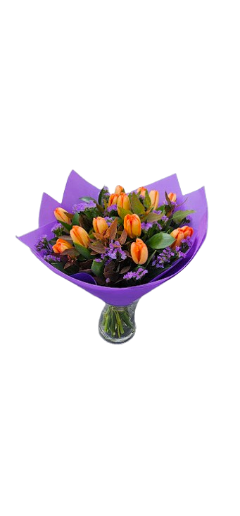 זר טוליפים צבעים של שמחה