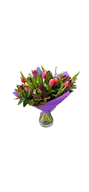 זר טוליפים חלום סגול ורוד