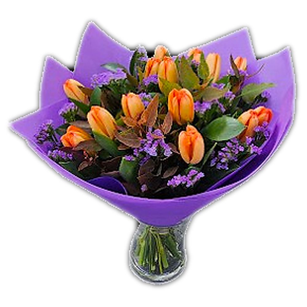 זר טוליפים צבעים של שמחה