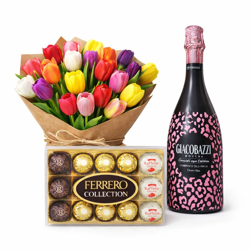 ? מארז טוליפים, פררו רושה ולמברוסקו – מהדורה מיוחדת ליום האישה