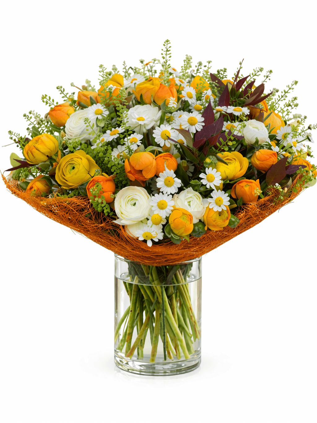 זר אור השמש – כתום לבן