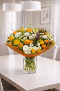 זר אור השמש – כתום לבן