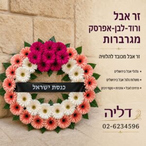זר אבל ורוד-לבן-אפרסק מגרברות