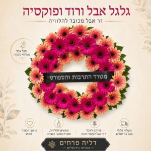 גלגל אבל מגרברות ורוד-פוקסיה – משלוח בירושלים